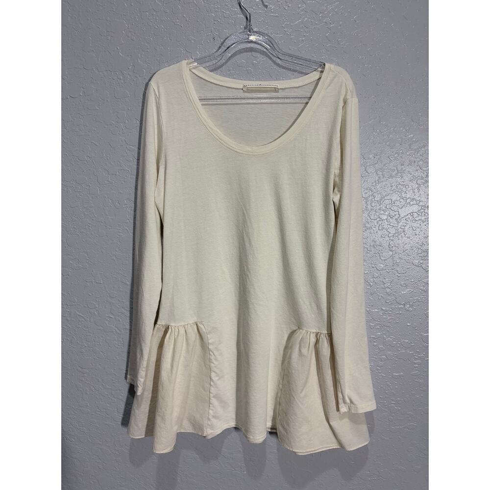 Peruvian Connection Long Sleeve Tunic top Sz M Minimalist Classic Preppy Boho